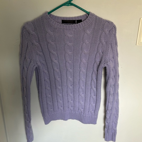 Express Cable Knit sweater Size Med in lavender - Picture 1 of 4